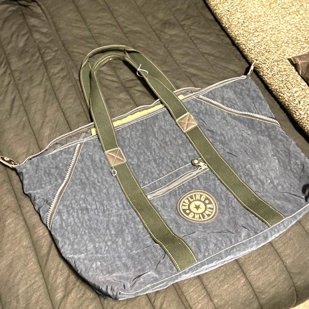 Vintage XXL Giant Kipling Nylon Tote Overnight Bag